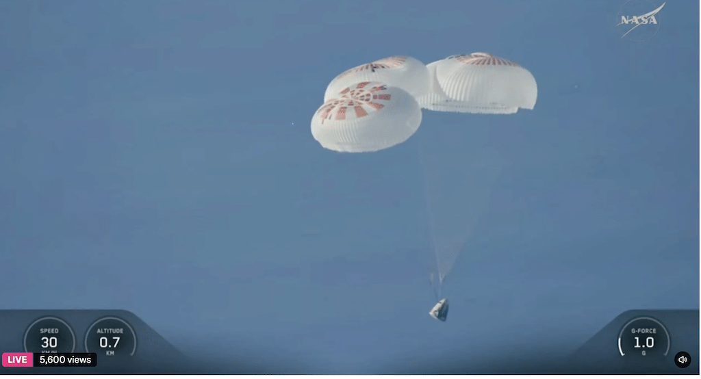 NASA:n Crew-12 palasi Maahan historiallisen lennon jälkeen